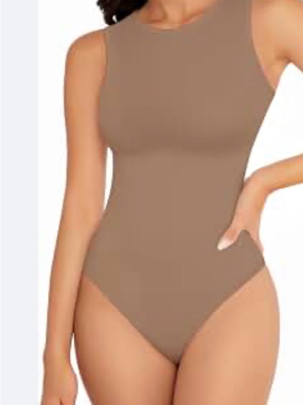 Auden Sleeveless One-Piece Bodysuit - Warm Brown